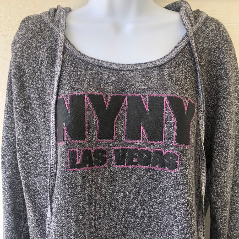New York New York Women’s Soft Lightweight Long Line Hoodie Size Large